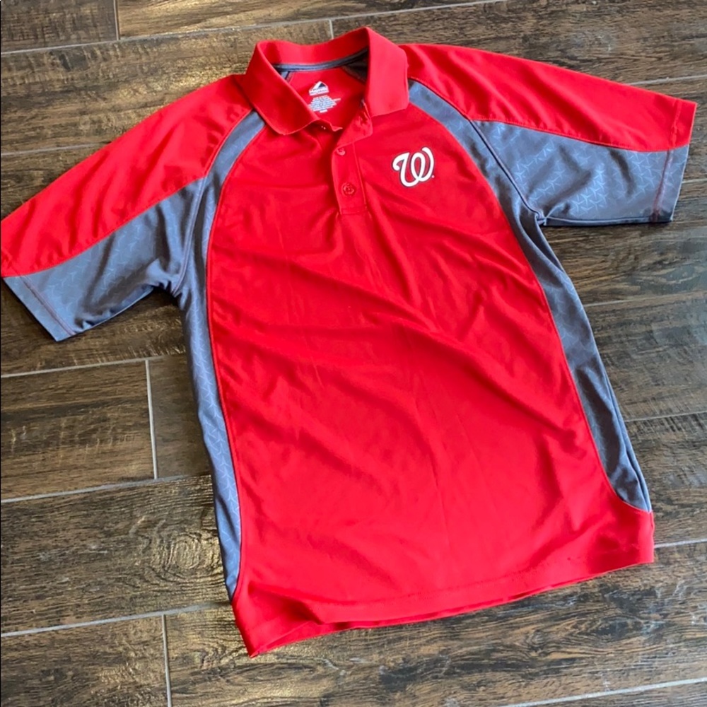 Majestic Washington Nationals Polo Shirt Medium
